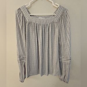 Henley Puff Sleeve Peasant Top